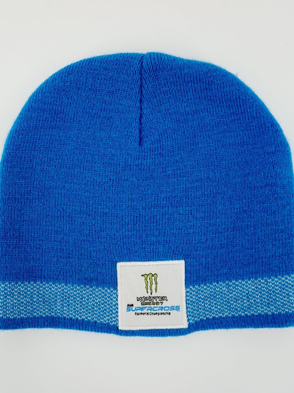 Monster Energy Beanie Hat Cap OSFM Supercross World Championship Blue Knit Patch